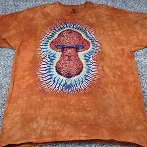 The Mountain 2XL Mushroom Tie Dye Shirt Psychedelic Trippy Y2K Gorpcore Grail XX
